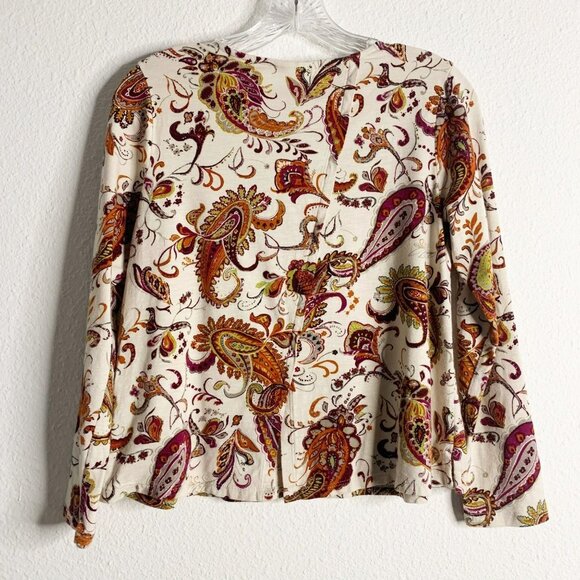 J. Jill Paisley Print Long Sleeve Top - Picture 2 of 9